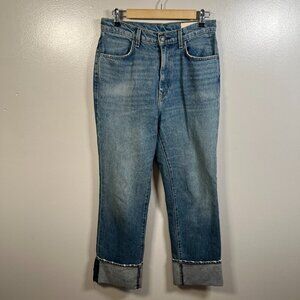 Imogene and Willie Sophie Cuffed Jeans Size 29 High Rise Straight Leg Blue Denim
